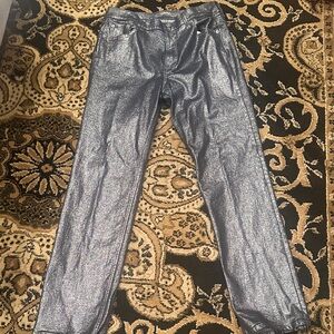 GAP Metallic Gray Straight Leg Jeans size 10
